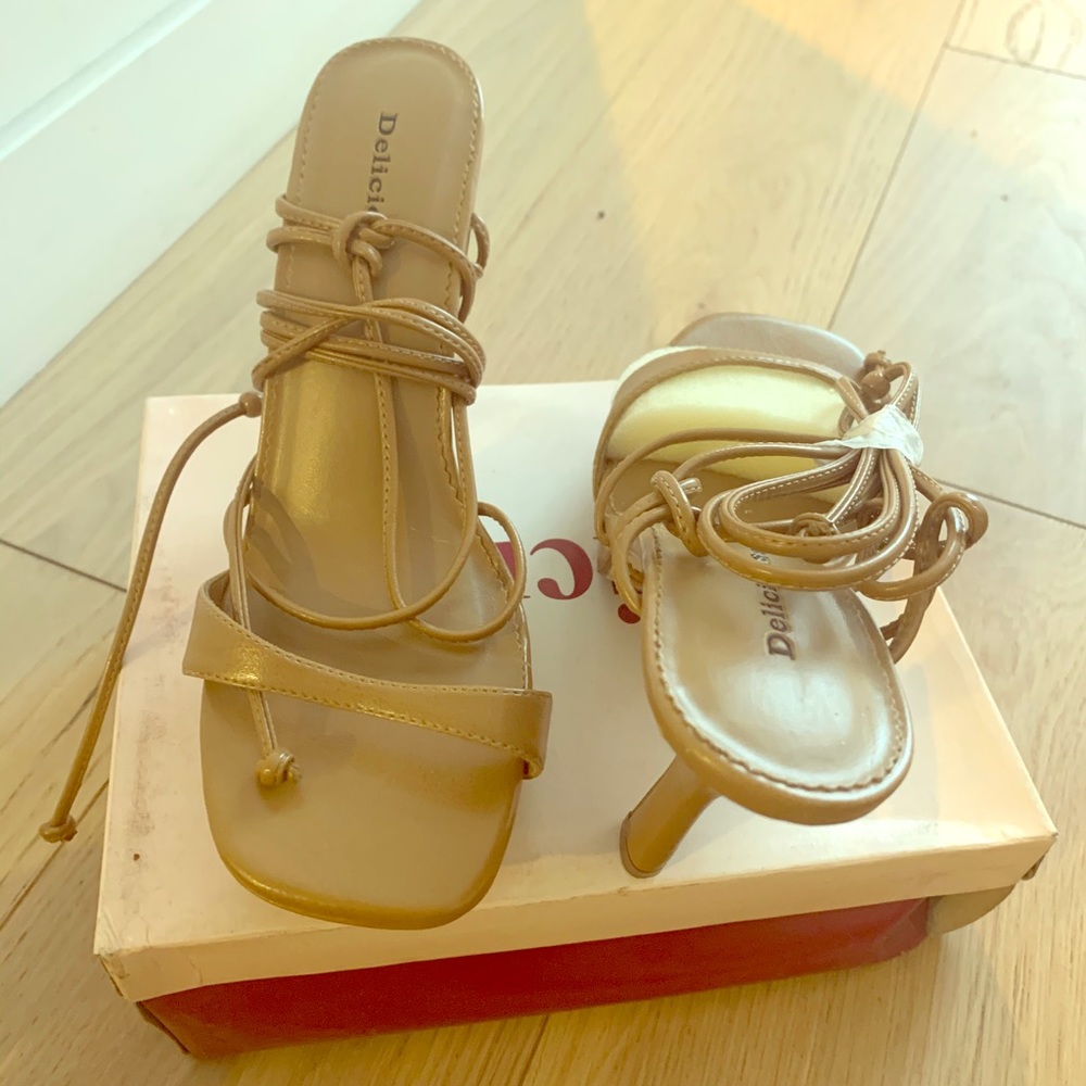Tan Strap High Heels